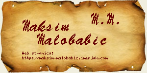 Maksim Malobabić vizit kartica